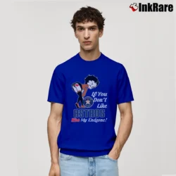 Men’s Betty Boop If You Don't Like Kiss My Endzone Houston Astros Football Classic T-Shirt in royal blue | Soft, Breathable Everyday Wear