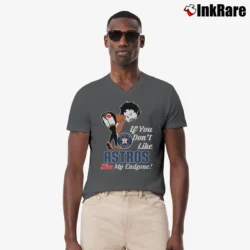 Men’s Betty Boop If You Don't Like Kiss My Endzone Houston Astros Football V-Neck Tee in charcoal | Sharp, Breathable, Everyday Staple