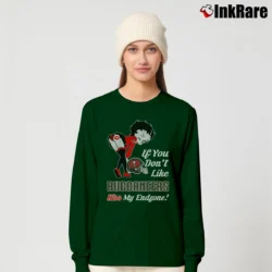 Women’s Betty Boop If You Don't Like Kiss My Endzone Tampa Bay Buccaneers Long-Sleeve Top in forest green | Sleek, Versatile, All-Season