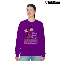 Women’s Betty Boop If You Don't Like Kiss My Endzone Tampa Bay Buccaneers Relaxed Sweatshirt in purple | Soft, Laid-Back Vibe