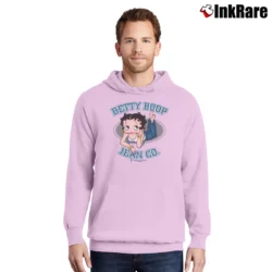 Men’s Betty Boop Jean Co Junior Cartoon Pullover Hoodie in light pink | Cozy, Durable, Modern Fit