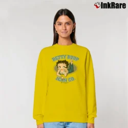 Women’s Betty Boop Jean Co Junior Cartoon Relaxed Sweatshirt in yellow | Soft, Laid-Back Vibe