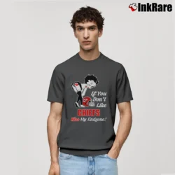 Men’s Betty Boop Kansas City Chiefs If You Don't Like Kiss My Endzone Football Classic T-Shirt in charcoal | Soft, Breathable Everyday Wear