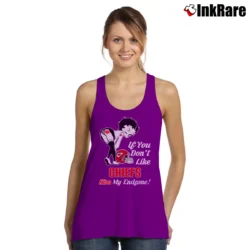 Women’s Betty Boop Kansas City Chiefs If You Don't Like Kiss My Endzone Football Tank Top in purple | Lightweight, Movement-Friendly