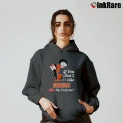 Women’s Betty Boop Kiss My Endzone Cleveland Browns Cozy Hoodie in charcoal | Warm, Structured, Stylish