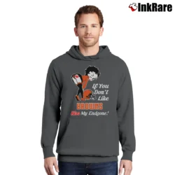 Men’s Betty Boop Kiss My Endzone Cleveland Browns Pullover Hoodie in charcoal | Cozy, Durable, Modern Fit