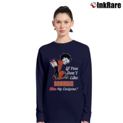 Women’s Betty Boop Kiss My Endzone Cleveland Browns Long-Sleeve Top in navy | Sleek, Versatile, All-Season
