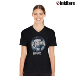 Women’s Betty Boop Knock Out Cartoon Network V-Neck Tee in black | Chic Neckline, Soft Texture