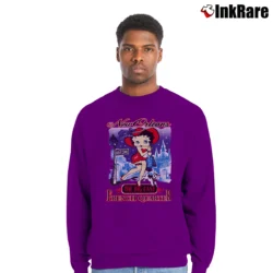 Men’s Betty Boop New Orleans French Quarter Vacation Crewneck Sweatshirt in purple | Cozy Fabric, Clean Style