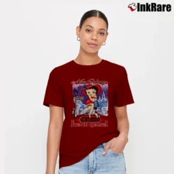 Women’s Betty Boop New Orleans French Quarter Vacation Signature T-Shirt in maroon | Soft, Flattering Fit