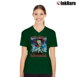 Women’s Betty Boop New Orleans French Quarter Vacation V-Neck Tee in forest green | Chic Neckline, Soft Texture