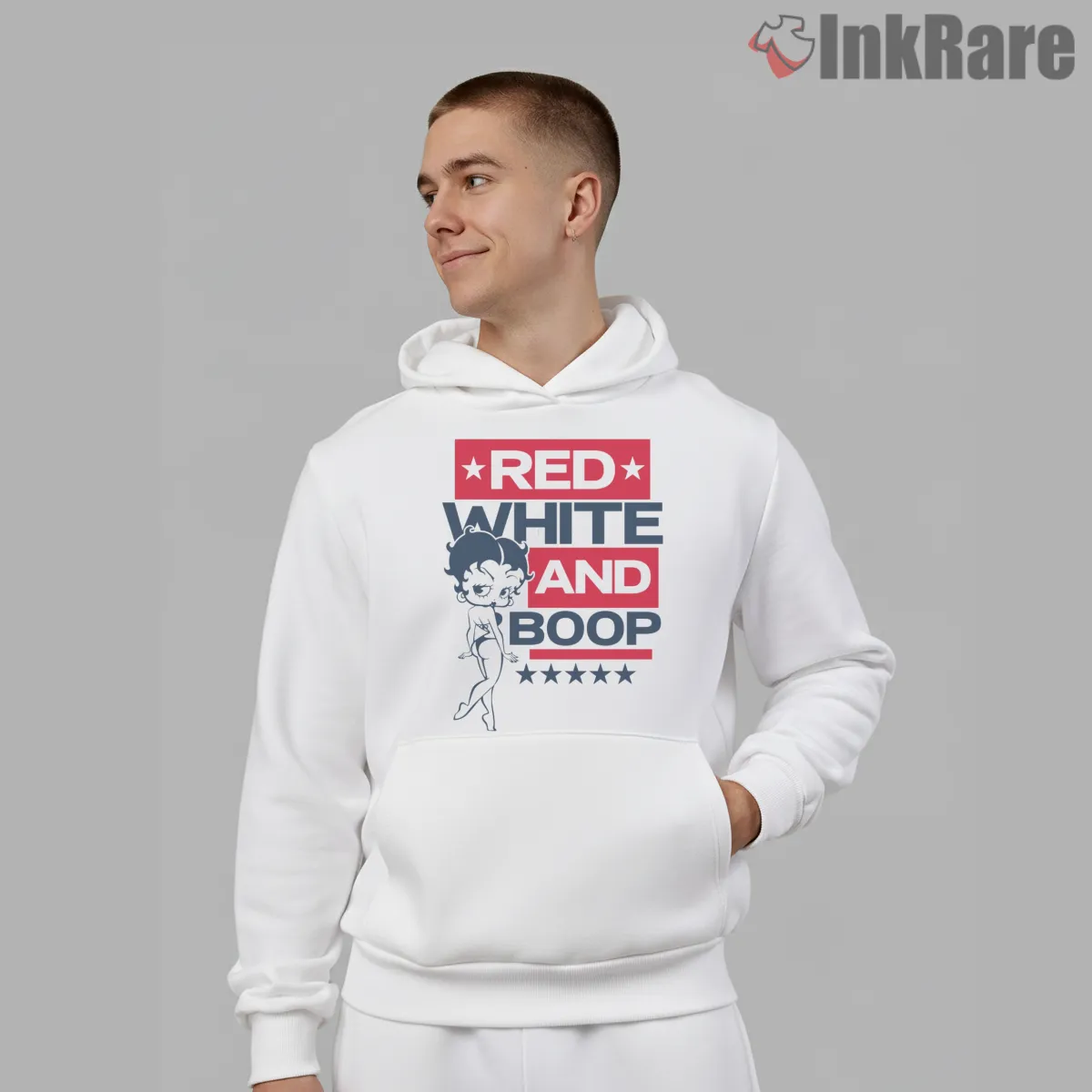 Betty Boop Red White And Boop Independence Day Shirt on white hoodie for men graphic tee
