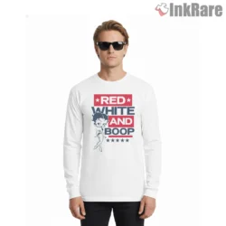 Betty Boop Red White And Boop Independence Day Shirt on white long sleeve shirt for men graphic tee