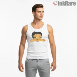Betty Boop Resting Head Classic Portrait Shirt on white tank top for men graphic tee