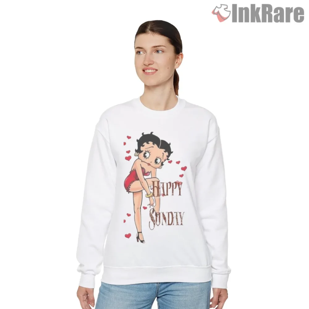 Betty Boop Retro Diva Happy Sunday Shirt on graphic shirt for women graphic tee