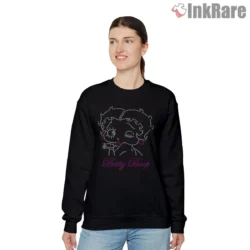 Betty Boop Rhinestone Pink Sparkle Portrait Shirt on graphic shirt for women graphic tee