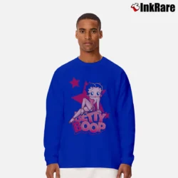 Men’s Betty Boop Sexy Star Retro Classic Cartoon Long-Sleeve Shirt in royal blue | Sleek, Lightweight, Year-Round Wear