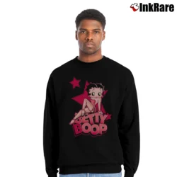 Men’s Betty Boop Sexy Star Retro Classic Cartoon Crewneck Sweatshirt in black | Cozy Fabric, Clean Style
