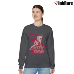 Women’s Betty Boop Sexy Star Retro Classic Cartoon Relaxed Sweatshirt in charcoal | Soft, Laid-Back Vibe