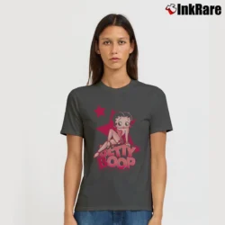 Women’s Betty Boop Sexy Star Retro Classic Cartoon Signature T-Shirt in charcoal | Soft, Flattering Fit