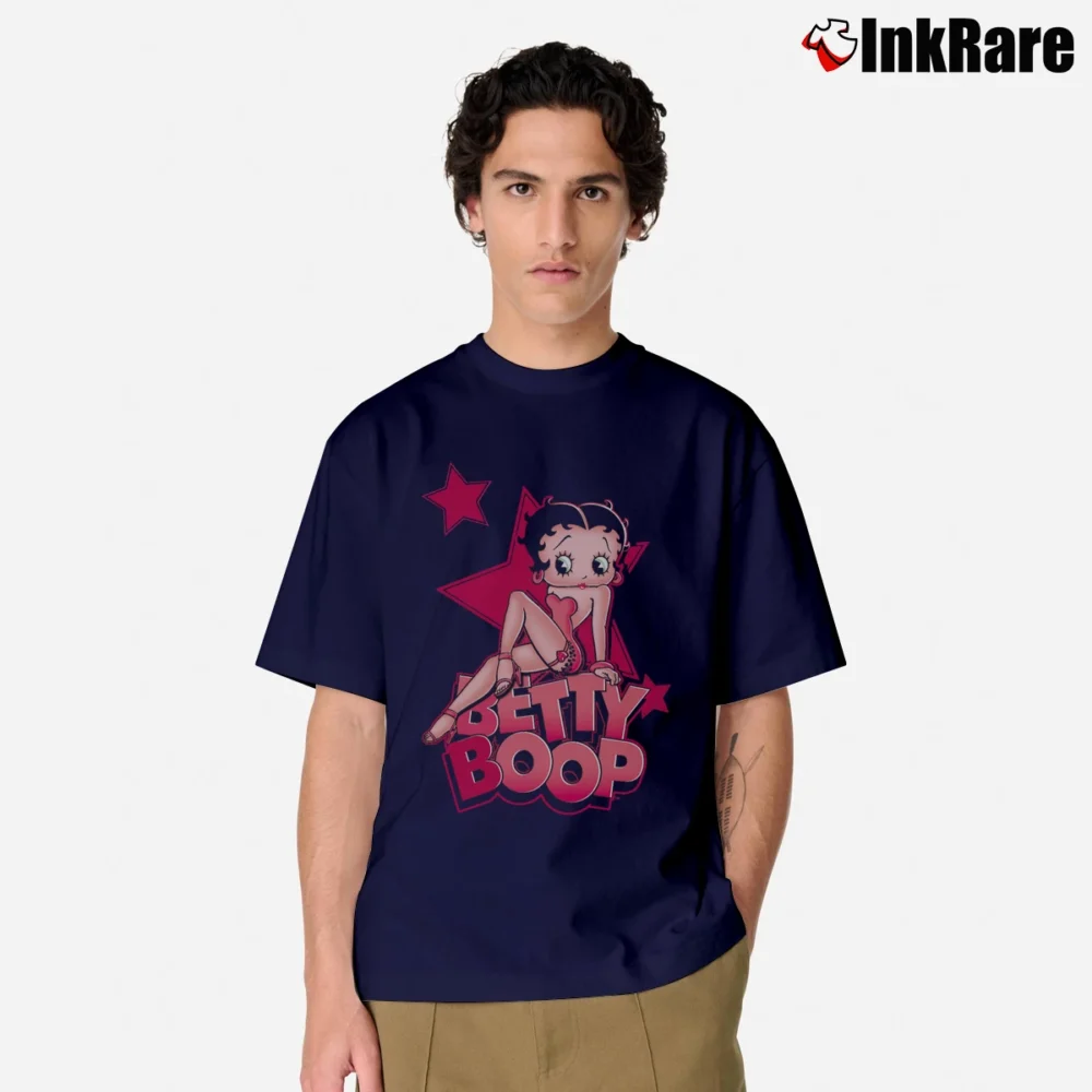 Men’s Betty Boop Sexy Star Retro Classic Cartoon Classic T-Shirt in navy | Soft, Breathable Everyday Wear