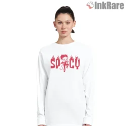 Betty Boop Spicy Bad Girl Devil Shirt on white long sleeve shirt for women graphic tee
