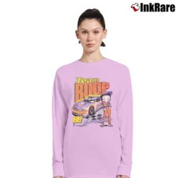 Women’s Betty Boop Team Boop Cartoon Sweatshirt Long-Sleeve Top in light pink | Sleek, Versatile, All-Season
