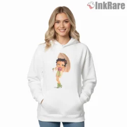 Betty Boop Tropical Umbrella Beach Drink Shirt on white hoodie for women graphic tee