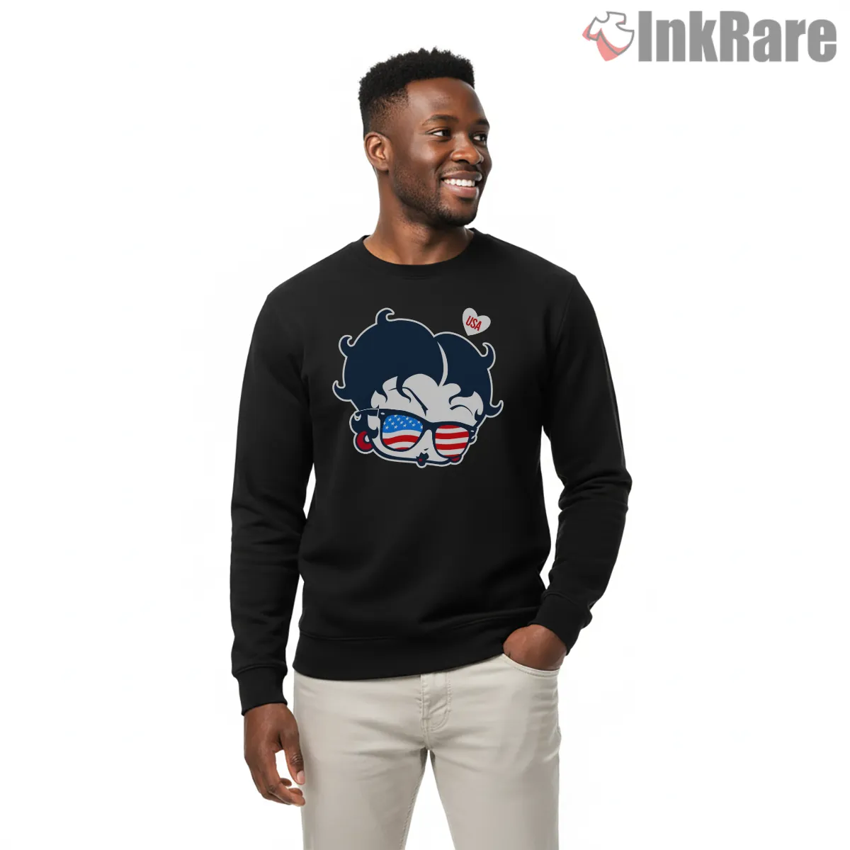 Betty Boop Usa Flag Sunglasses Portrait Shirt Betty Boop Usa Flag Sunglasses Portrait Shirt on graphic shirt for men graphic tee