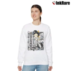 Women’s Betty Boop White Sox Baseball Fan Graphic Relaxed Sweatshirt in white | Soft, Laid-Back Vibe
