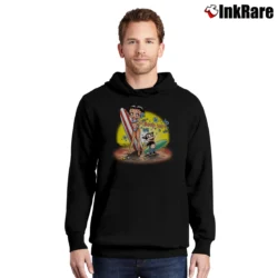 Men’s Betty Boop Womens Surf Cartoon Style Pullover Hoodie in black | Cozy, Durable, Modern Fit
