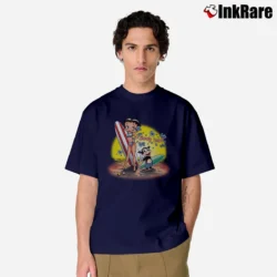 Men’s Betty Boop Womens Surf Cartoon Style Classic T-Shirt in navy | Soft, Breathable Everyday Wear