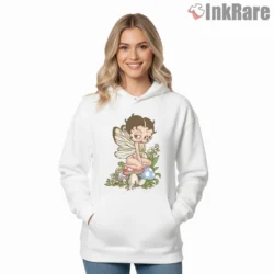 Betty Boop Woodland Fairy Princess Shirt on white hoodie for women graphic tee