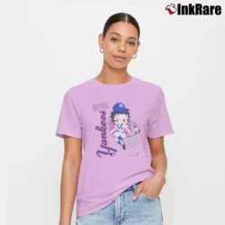 Women’s Betty Boop X New York Yankees Baseball Fan Signature T-Shirt in light pink | Soft, Flattering Fit