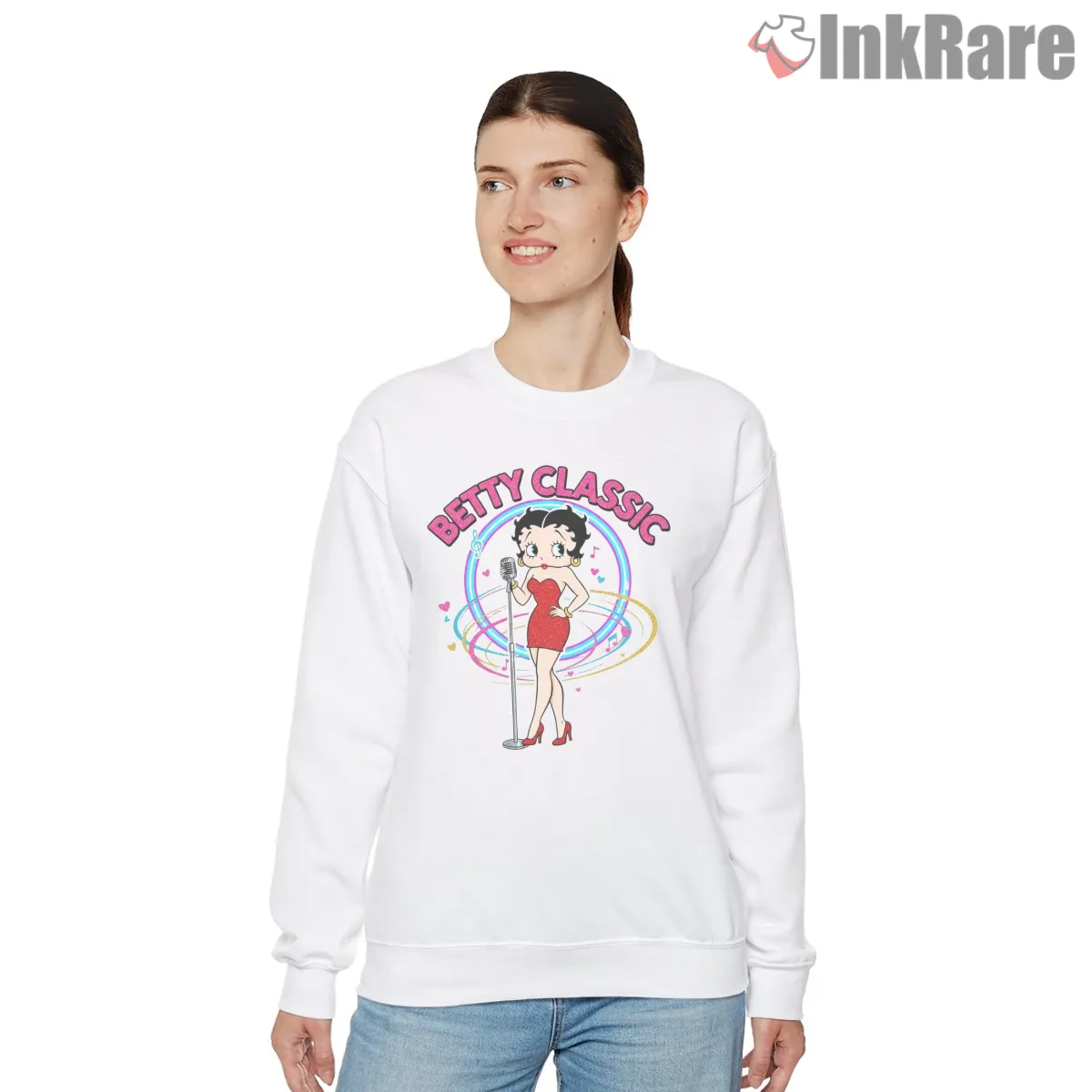 Betty Classic Retro Microphone Pinup Shirt on graphic shirt for women graphic tee