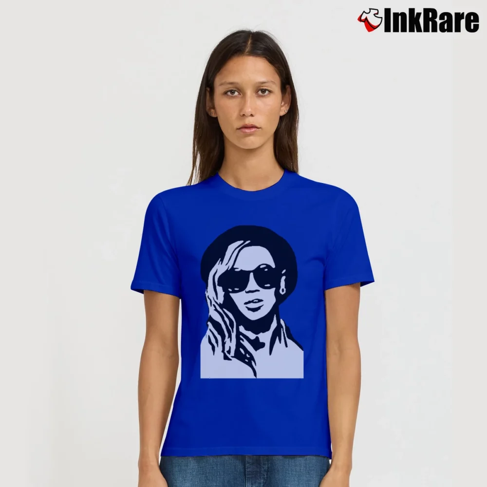 Women’s Beyonce Face Silhouette Streetwear Signature T-Shirt in royal blue | Soft, Flattering Fit