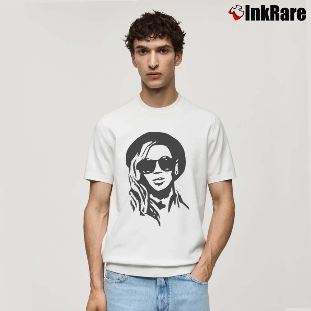 Men’s Beyonce Face Silhouette Classic T-Shirt in white | Soft, Breathable Everyday Wear
