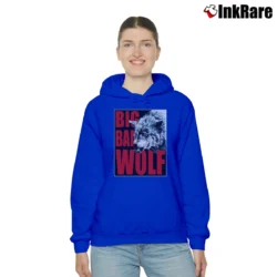 Women’s Big Bad Wolf Classic Red Graphic Cozy Hoodie in royal blue | Warm, Structured, Stylish