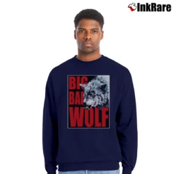 Men’s Big Bad Wolf Classic Red Graphic Crewneck Sweatshirt in navy | Cozy Fabric, Clean Style
