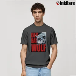 Men’s Big Bad Wolf Classic Red Graphic Classic T-Shirt in charcoal | Soft, Breathable Everyday Wear