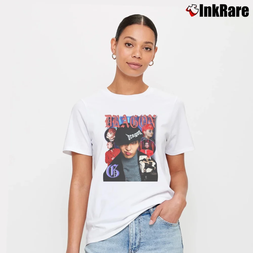 Women’s Big Bang G Dragon Comeback Kpop Merch Signature T-Shirt in white | Soft, Flattering Fit