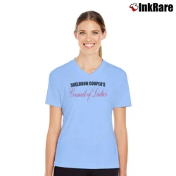 Women’s Big Bang Theory Council Of Ladies V-Neck Tee in light blue | Chic Neckline, Soft Texture