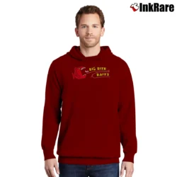 Men’s Big Bite Baits Pullover Hoodie in maroon | Cozy, Durable, Modern Fit