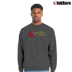 Men’s Big Bite Baits Crewneck Sweatshirt in charcoal | Cozy Fabric, Clean Style
