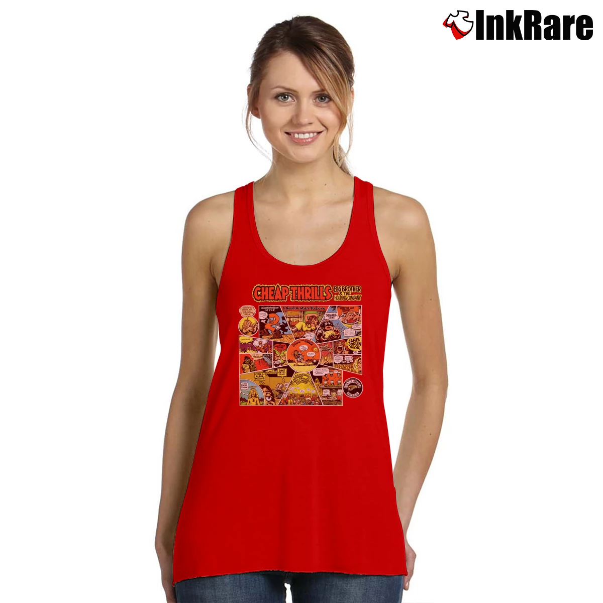 Women’s Big Brother and The Holding Company Cheap Thrills Tank Top in red | Lightweight, Movement-Friendly