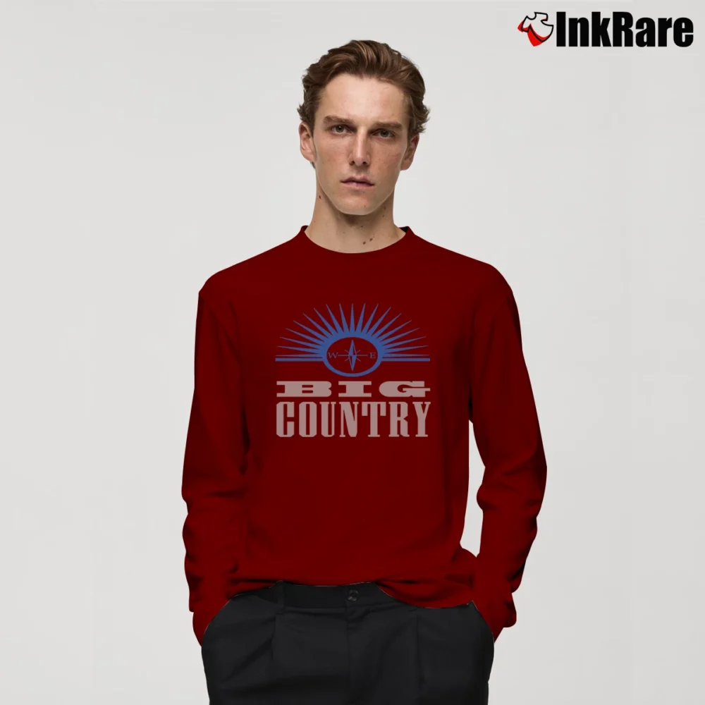 Men’s Big Country Graphic Long-Sleeve Shirt in maroon | Sleek, Lightweight, Year-Round Wear