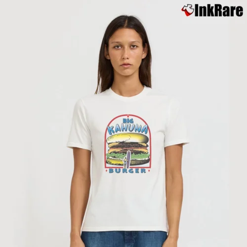 Big Kahuna Burger Pulp Fiction Women’s Tee in white – Effortless Style Women’s Big Kahuna Burger Pulp Fiction T-Shirt in white | Soft, Flattering Fit