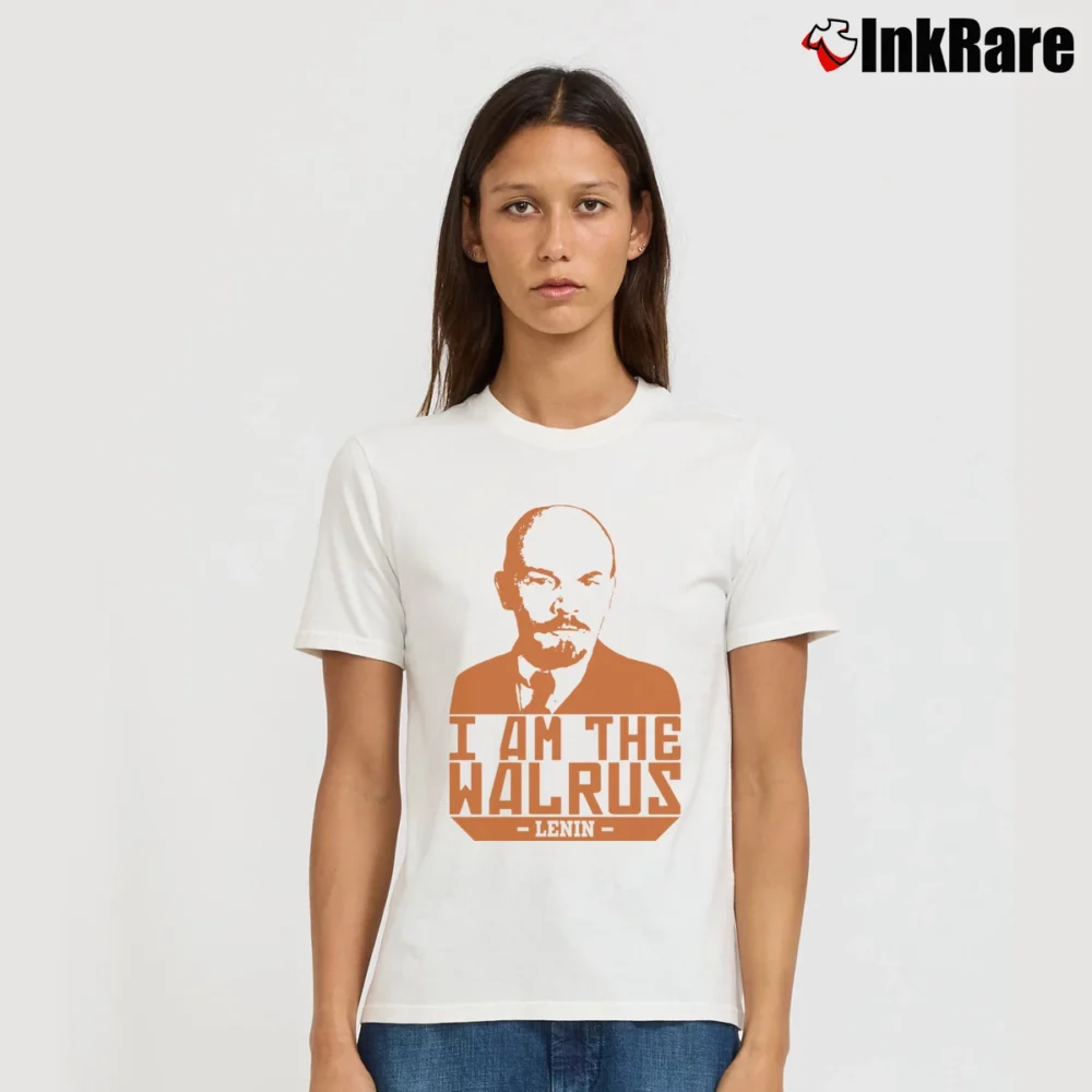 Women’s Big Lebowski Lennon I Am The Walrus Comedy Classic Signature T-Shirt in white | Soft, Flattering Fit