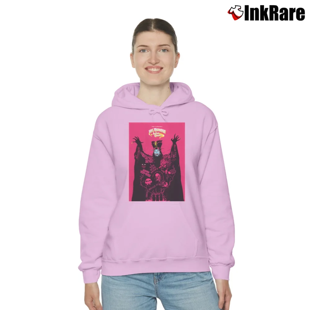 Women’s Big Trouble In Little China Lo Pan Cozy Hoodie in light pink | Warm, Structured, Stylish