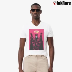 Men’s Big Trouble In Little China Lo Pan V-Neck Tee in white | Sharp, Breathable, Everyday Staple
